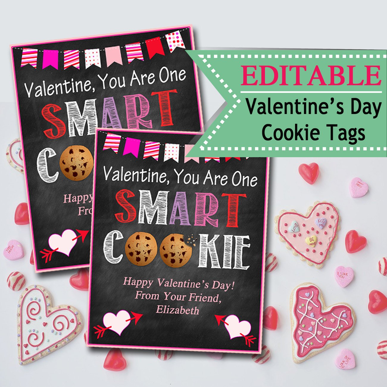 You Are One Smart Cookie you-are-one-smart-cookie-printable-valentine-s-day-tag-tidylady-printables
