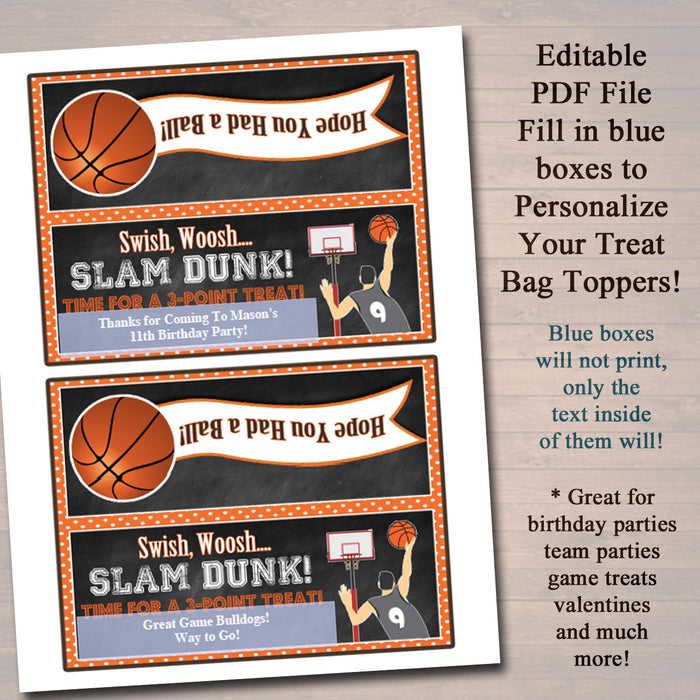 Basketball Edible Icing Cake Toppers - Design 1 - Incredible Toppers