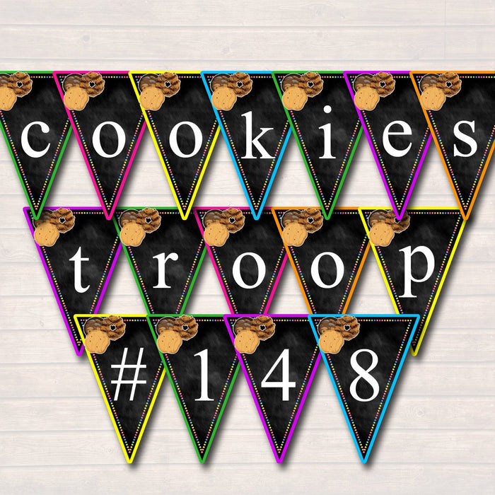 EDITABLE Cookie Booth Banner, Cookie Sign, Cookie Printables, Cookie Sales Bunting, INSTANT DOWNLOAD
