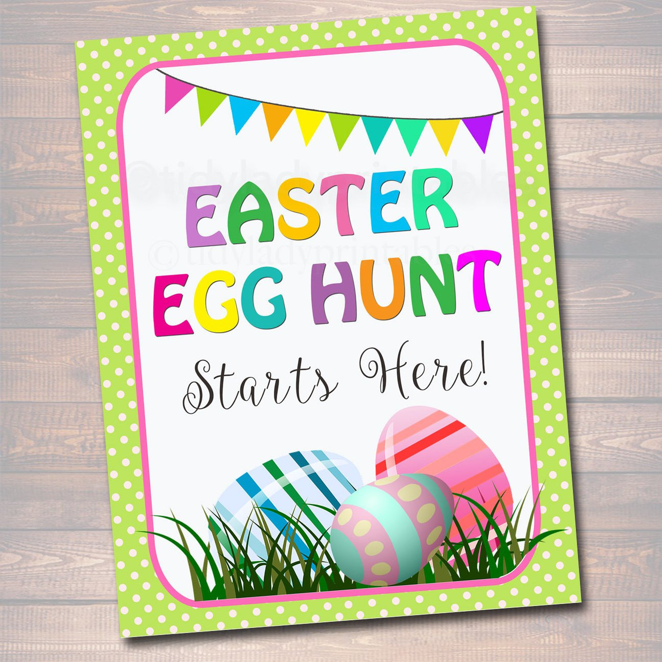 Easter Egg Hunt Sign Kit, Printable Egg Hunt Arrows — TidyLady Printables