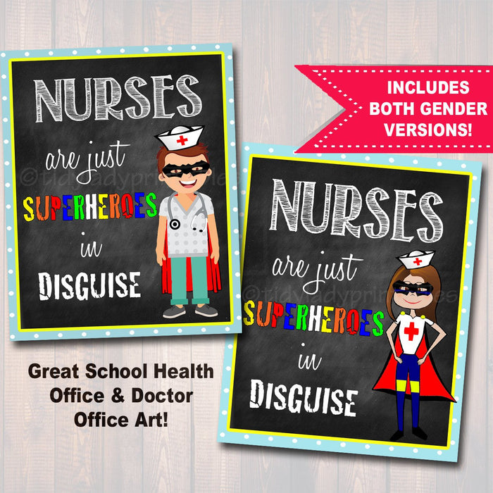 School Nurse Decor, Pediatric Nurse Decor, Nursing Sign INSTANT DOWNLOAD, Nurse Wall Art, Doctor Office Decor, Superhero Nurse Decoration