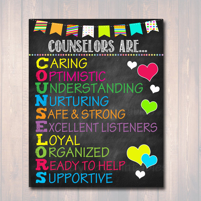 School Counselor Poster, Counselors Are Acronym Art, Office Decor, Counselor Office Decor, Child Psychologist Child Therapist Counselor Gift