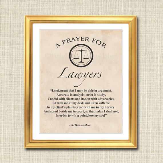Lawyer Prayer Art, Lawyer Gift, Office Decor Lawyer Desk Art, Printable Wall Art, INSTANT DOWNLOAD Religious Lawyer, St. Thomas More Quote