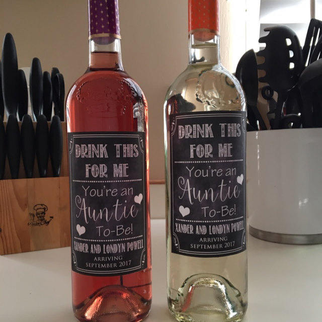 Aunt Rosa Label Drink This For Me You're An Auntie To Be Wine Label — TidyLady Printables