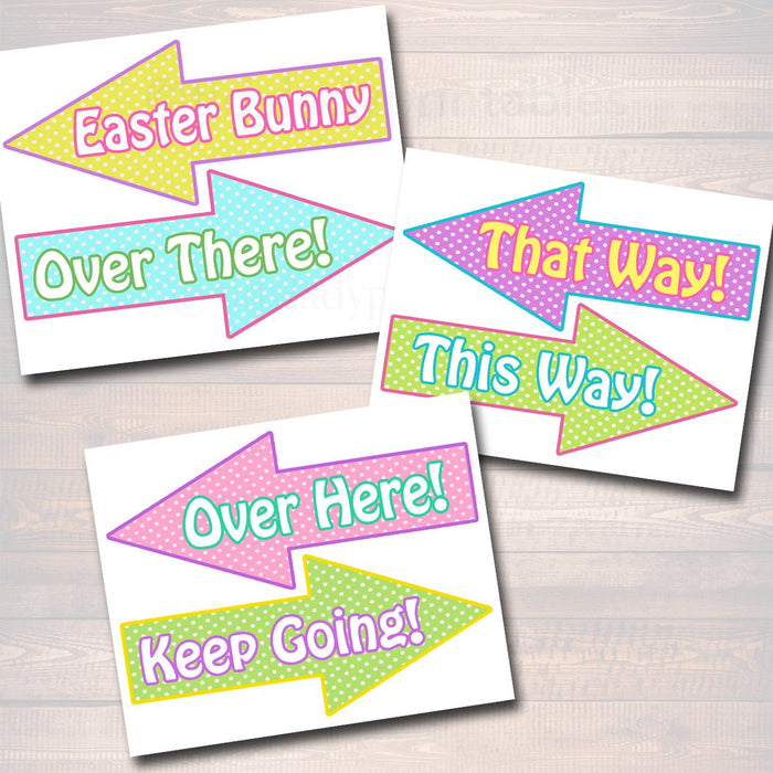 Easter Egg Hunt Sign Kit, Printable Egg Hunt Arrows, Easter Party Sign, Easter Egg Hunt Yard Signs Easter Bunny Printable, Easter Decoration