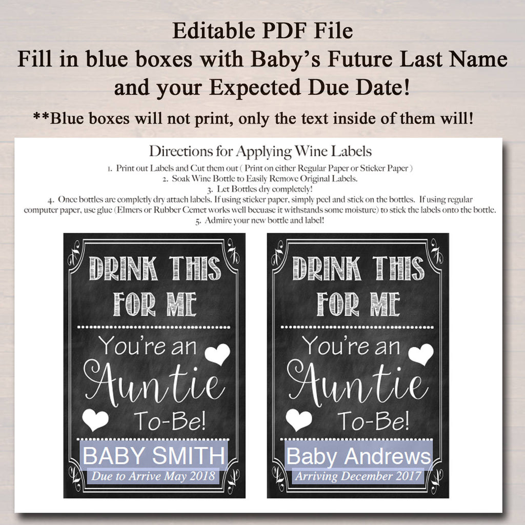 Pregnancy Announcement Wine Labels | TidyLady Printables