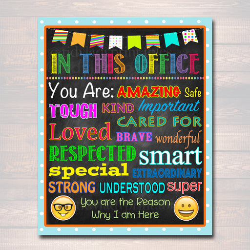 School Counselor Digital Poster, Child Therapist Decor, Counselor Office Sign INSTANT DOWNLOAD Therapist Office In this Office Printable Art