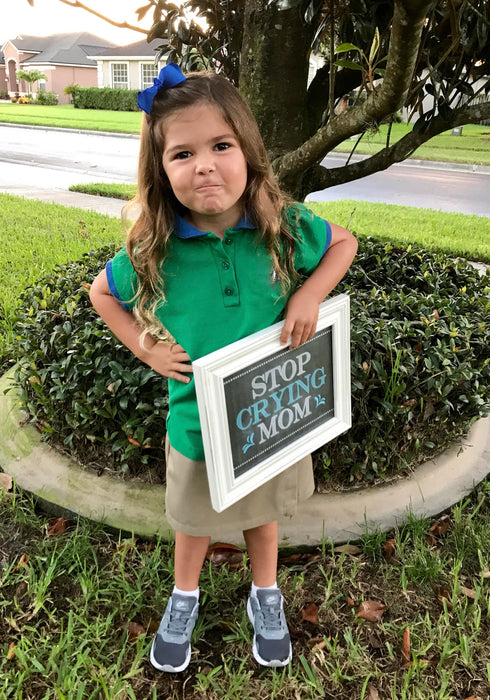 Stop Crying Mom Back to School Photo Prop, Pre-K/Kindergarten School Chalkboard Signs, 1st Day of School Funny Prop, INSTANT DOWNLOAD