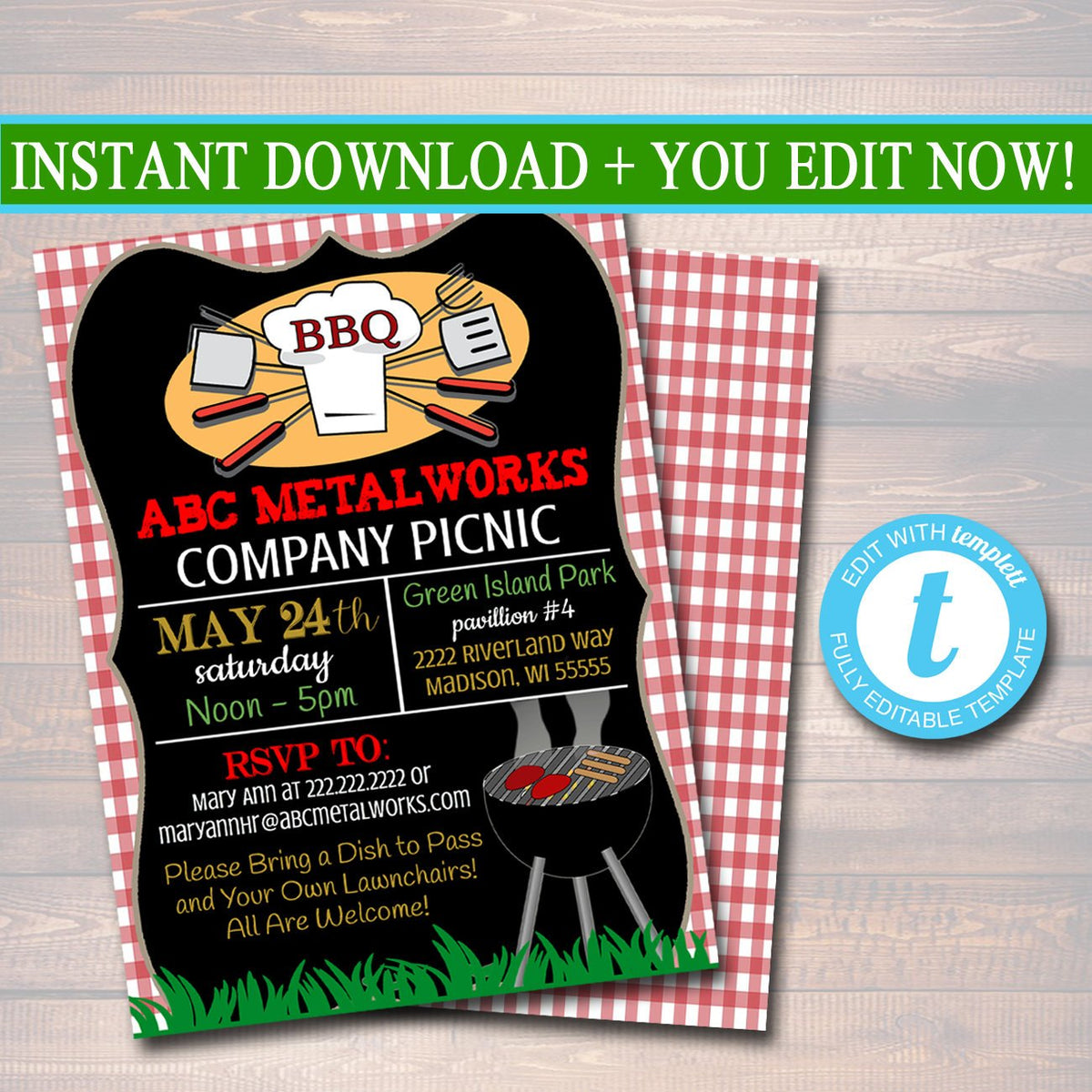 CUSTOM Picnic Invitation, Company Picnic, Family Picnic, BBQ Invite, P — TidyLady Printables custom-picnic-invitation-company-picnic-family-picnic-bbq-invite-p-tidylady-printables