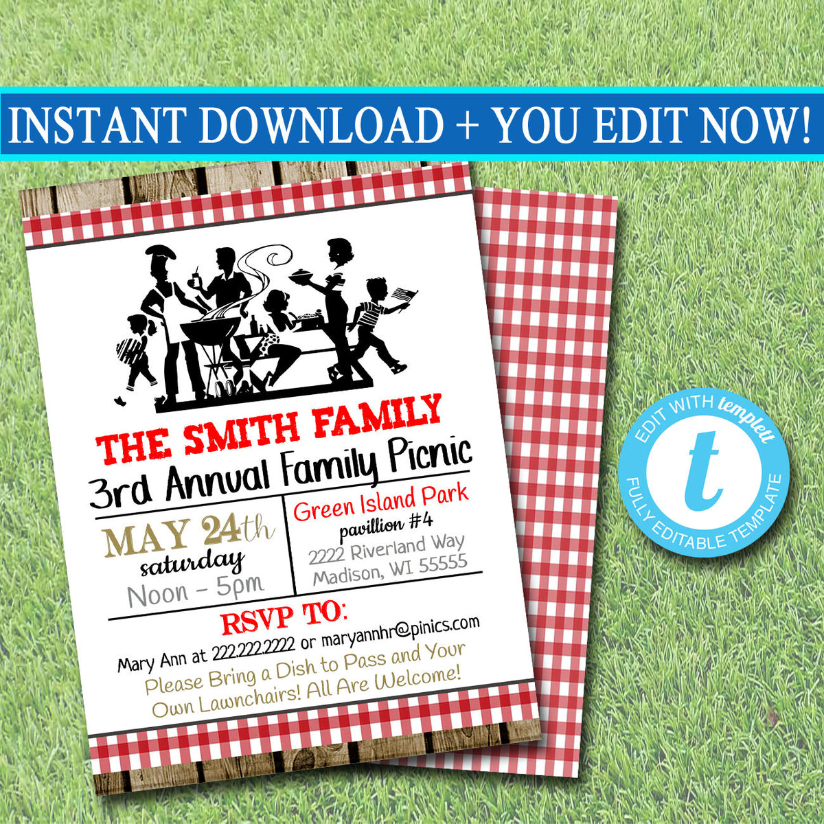 Picnic Invitation Company Picnic, Family Picnic, BBQ Invite, Picnic In — TidyLady Printables picnic-invitation-company-picnic-family-picnic-bbq-invite-picnic-in-tidylady-printables