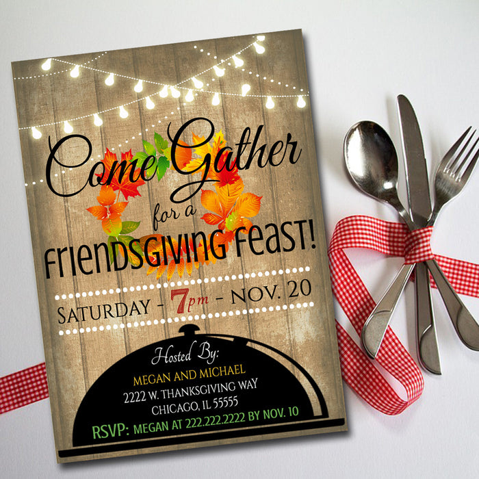 Printable Friendsgiving Party Invitation, Thanksgiving Party Invitation,  Adult Thanksgiving Party Invite, Come Gather Friendsgiving Feast