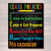 Classroom Decor, Classroom Policies Poster, Classroom Rules Poster, Educational Motivational Poster, Printable Teacher Art INSTANT DOWNLOAD