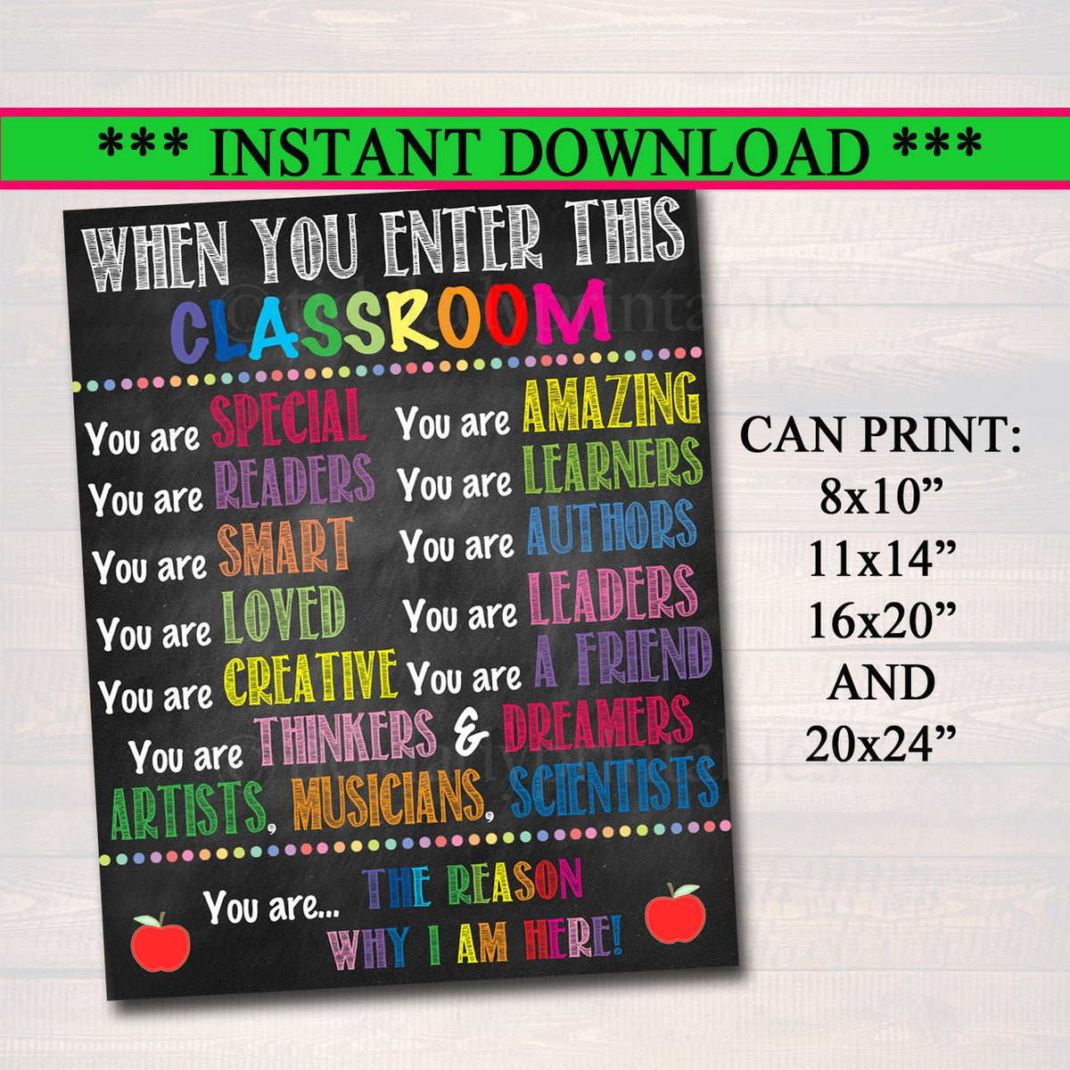 When You Enter This Classroom Rules Printable Poster — TidyLady Printables