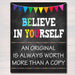 Classroom Decor, Counseling Office Poster, Counselor Office Decor, Therapist Child Psychologist Office, Classroom Poster Believe in Yourself