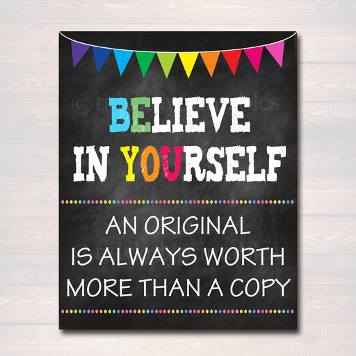 Classroom Decor, Counseling Office Poster, Counselor Office Decor, Therapist Child Psychologist Office, Classroom Poster Believe in Yourself