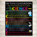 Science Classroom Rules Poster, Science Class Decor, Science Lab Printable Art, Classroom Sign, Custom Teacher Poster, Science Teacher Gifts