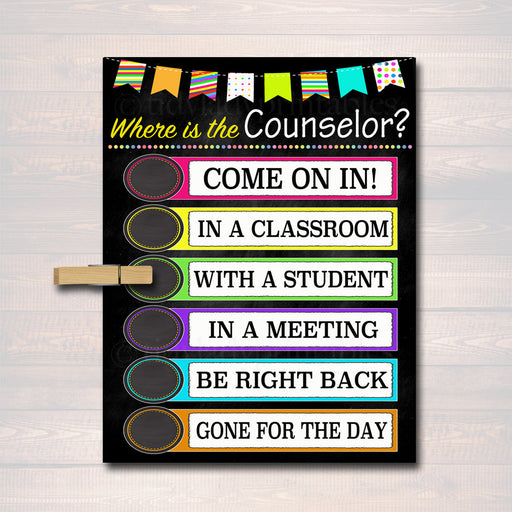 Where is the School Counselor Door Sign Green Turquoise Counseling Office  Decor