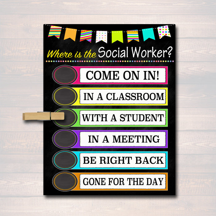 Social Worker Door Sign, Social Worker Gifts, Office Door Hanger, Social Worker Office Decor Printable Sign, INSTANT DOWNLOAD, Custom Door