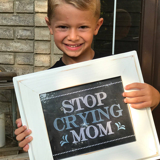 Stop Crying Mom Back to School Photo Prop, Pre-K/Kindergarten School Chalkboard Signs, 1st Day of School Funny Prop, INSTANT DOWNLOAD