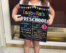 EDITABLE Girl Preschool Back to School Photo Prop, Back to School Chalkboard Poster, Personalized School Chalkboard Sign, 1st Day of School