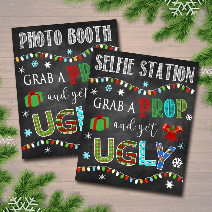 Holiday Photo Booth Signs - Selfie Station Grab a Prop — TidyLady Printables holiday-photo-booth-signs-selfie-station-grab-a-prop-tidylady-printables