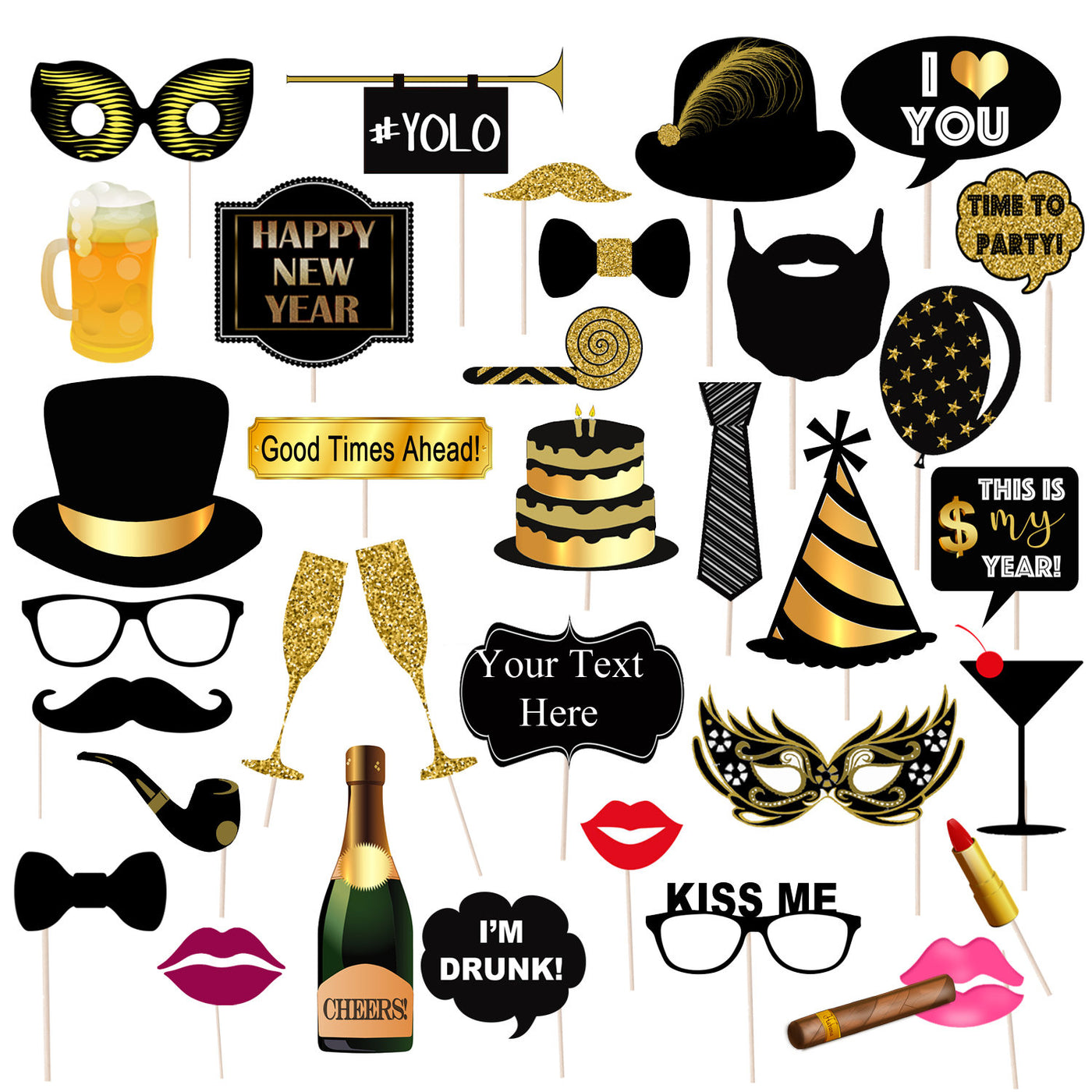 New Years Photo Booth Props | TidyLady Printables