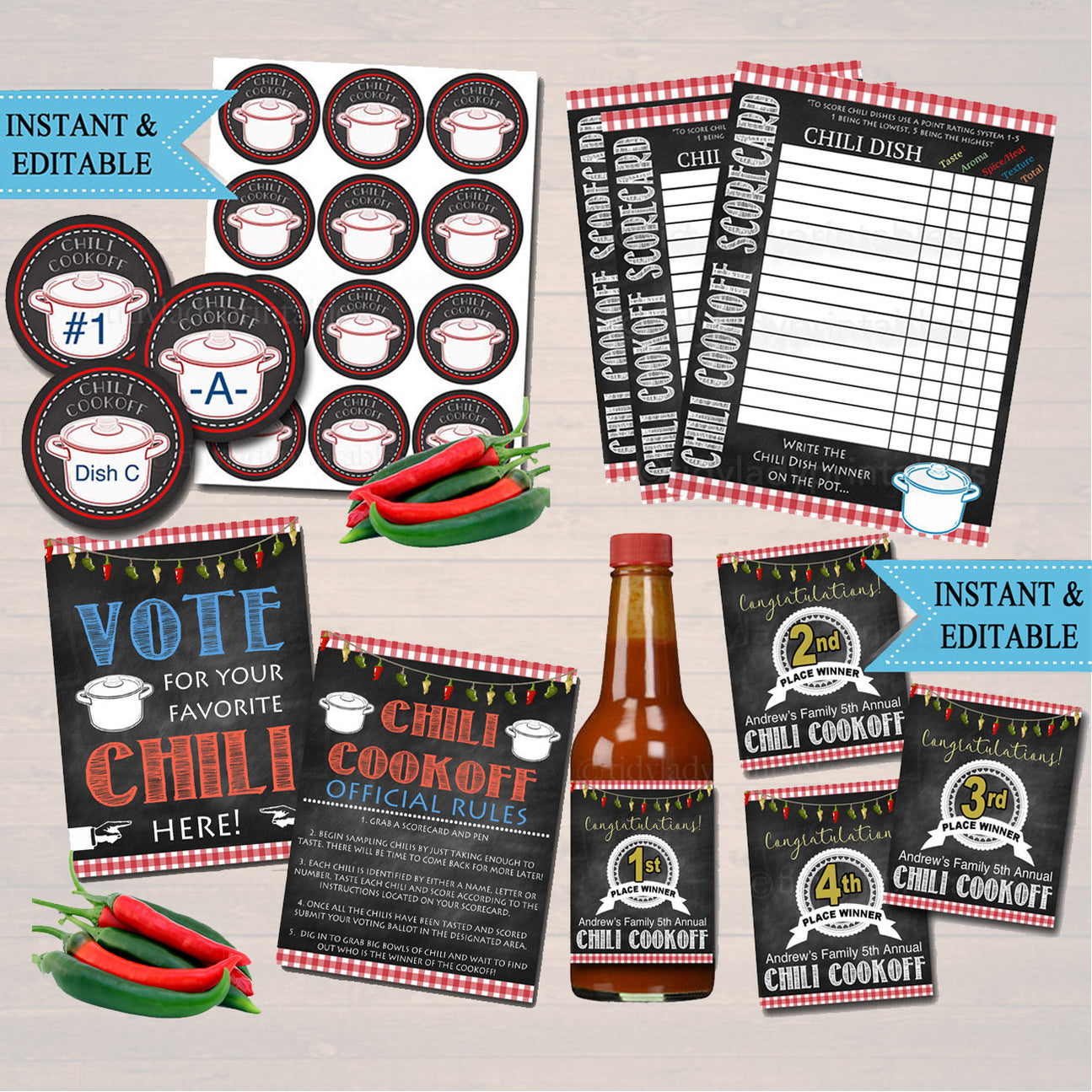 Chili Cook Off Party Set | TidyLady Printables