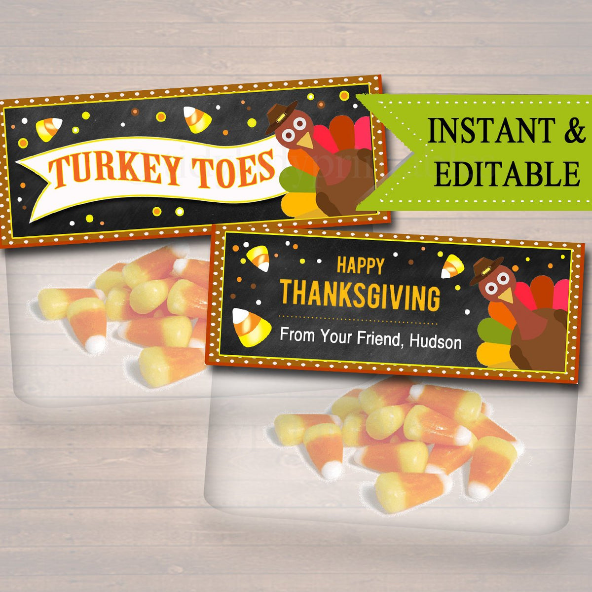 thanksgiving treat bag toppers | tidylady printables