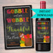 Printable Wine Label Thanksgiving Turkey Printable Chalkboard, Pumpkin Fall Friendsgiving, INSTANT DOWNLOAD Gobble until you Wobble Gift