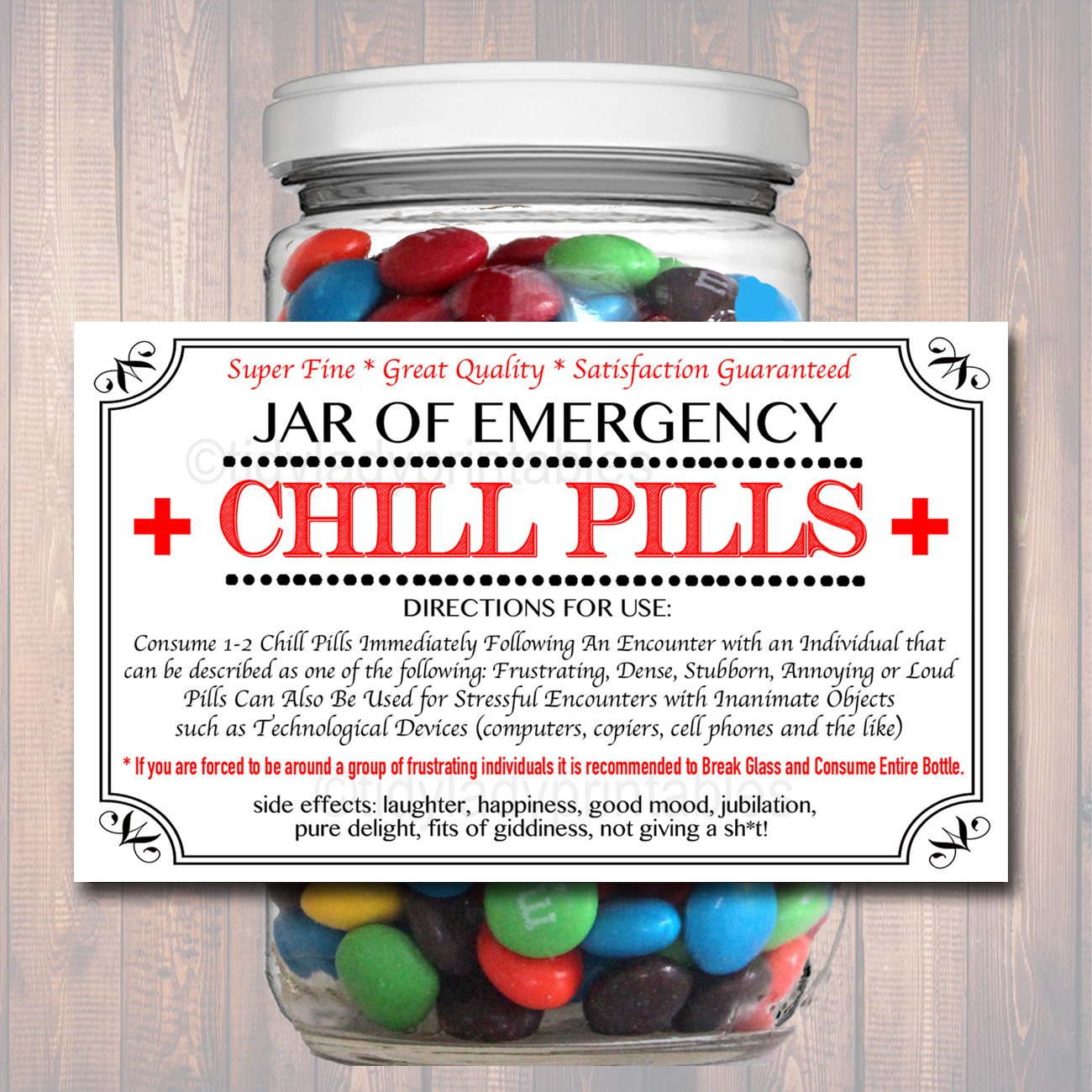 chill pill label | tidylady printables