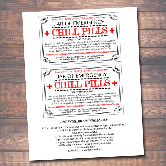chill-pill-label-tidylady-printables for Free Printable Funny Pill Bottle Labels Chill Pill Label | TidyLady Printables for Free Printable Funny Pill Bottle Labels