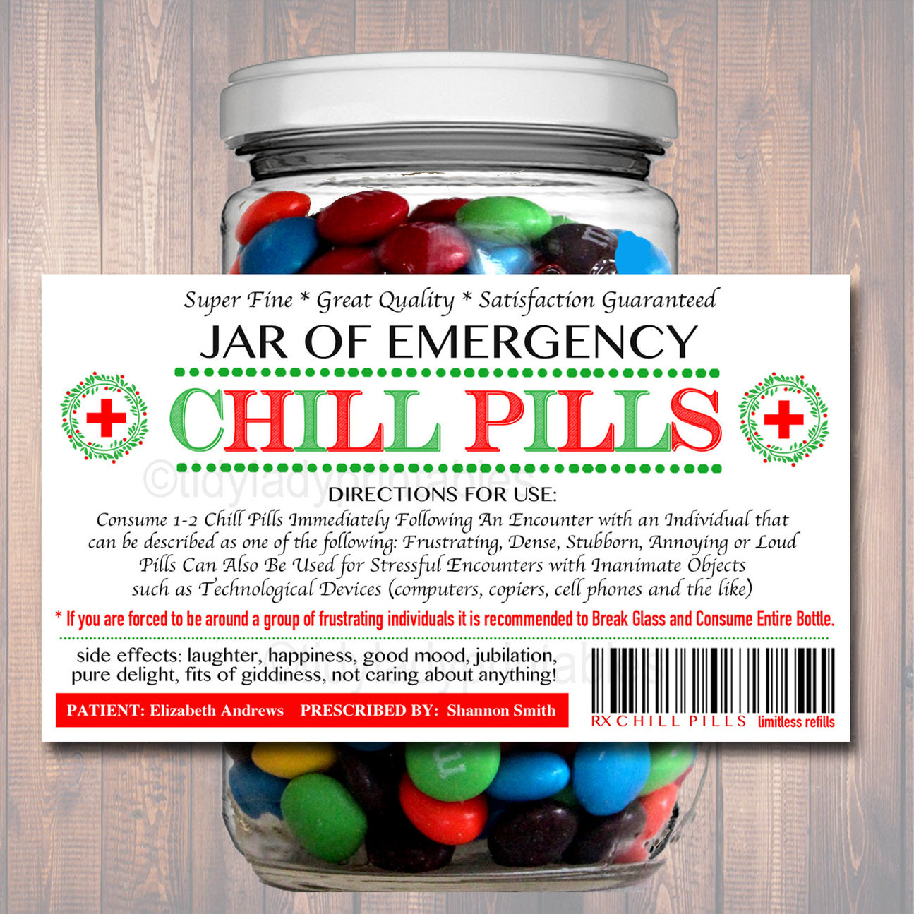 Chill Pill Label | TidyLady Printables