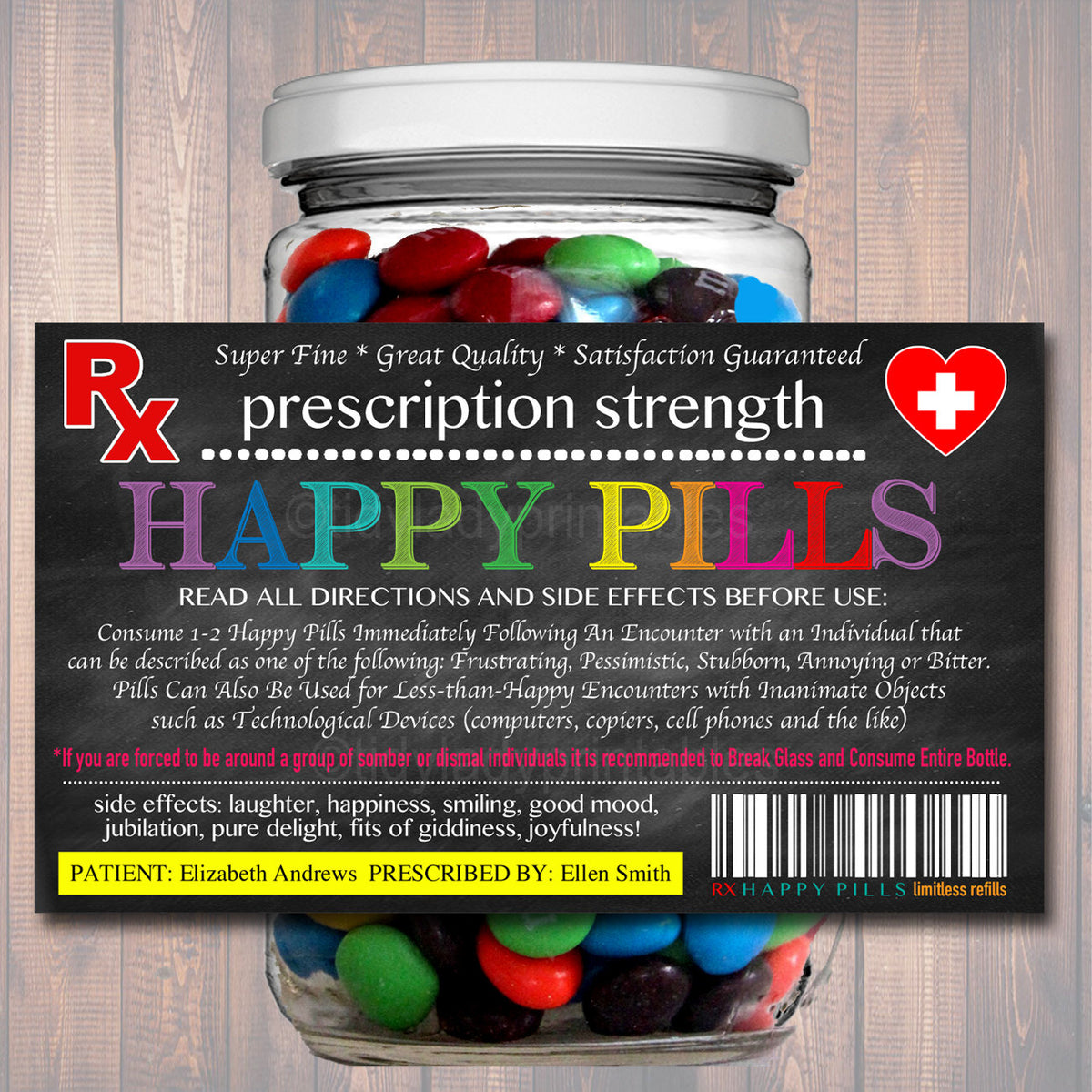 happy-pills-label-tidylady-printables for Free Printable Funny Prescription Labels Happy Pills Label | TidyLady Printables for Free Printable Funny Prescription Labels