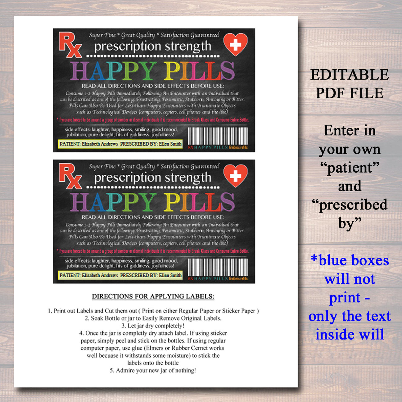 Happy Pills Label | TidyLady Printables