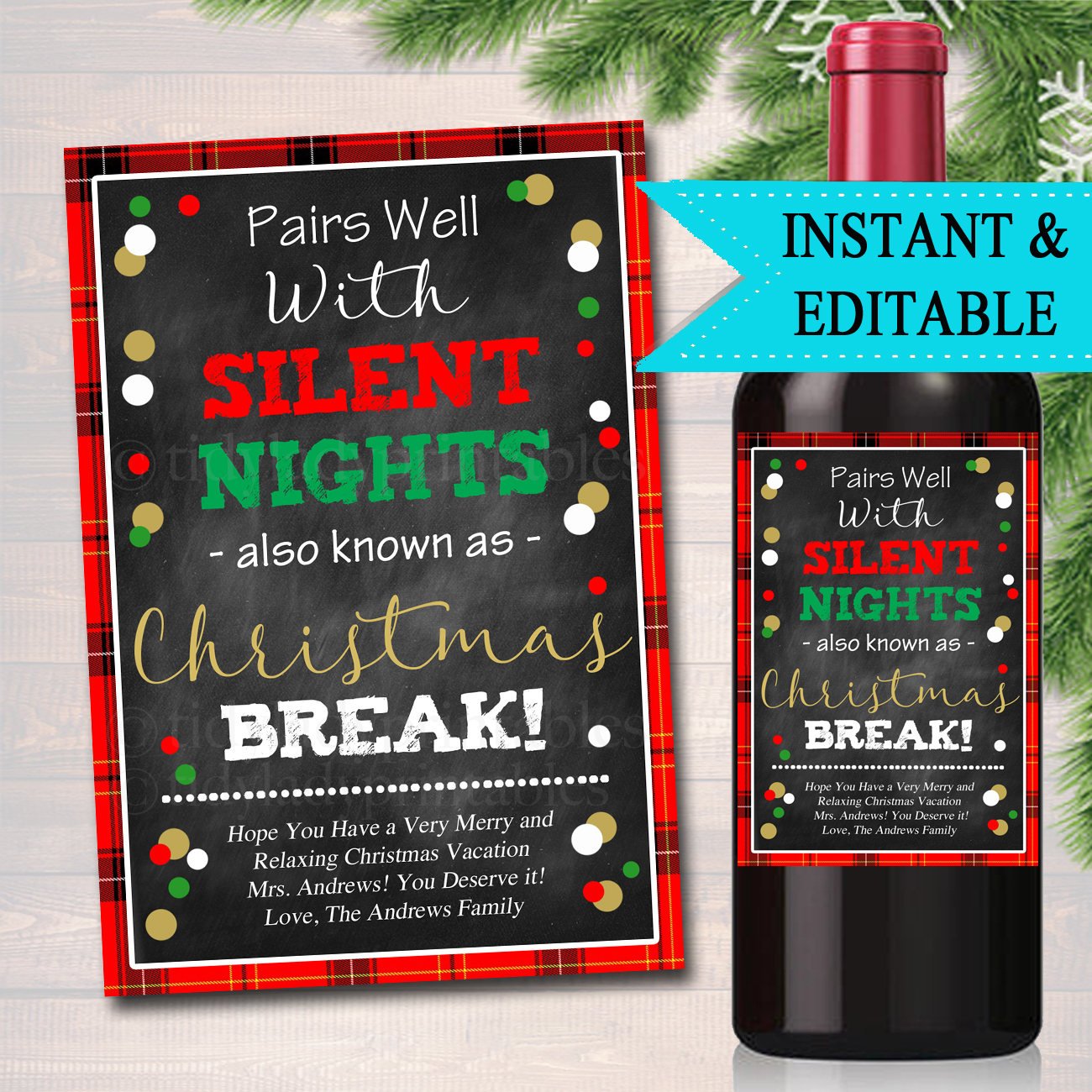 Christmas Wine Labels