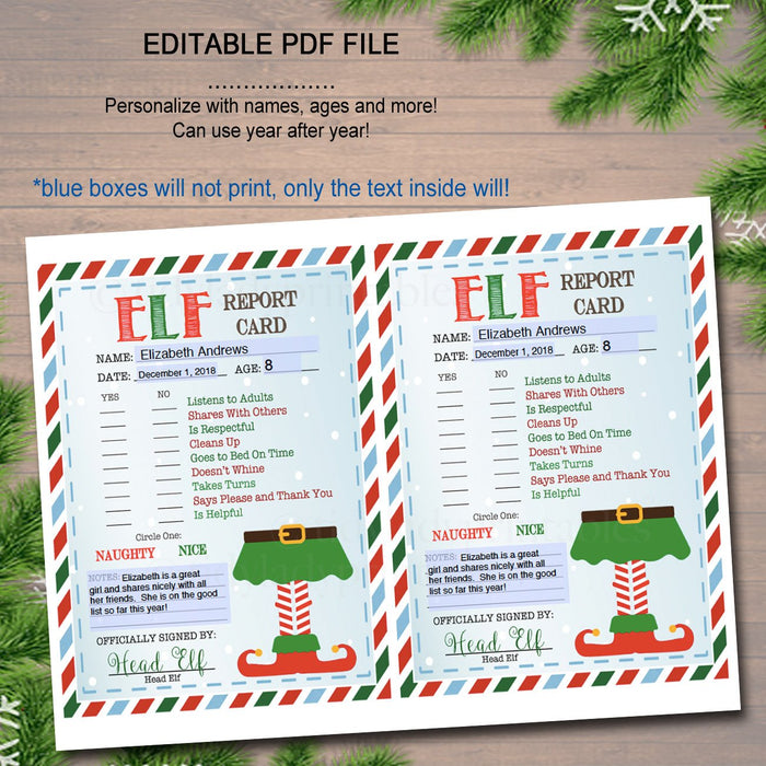 EDITABLE Elf Activity Set, Elf Adoption, Elf Letters, Elf Jokes, Elf Report Card, Notes from the Elf, Planner Printables INSTANT DOWNLOAD