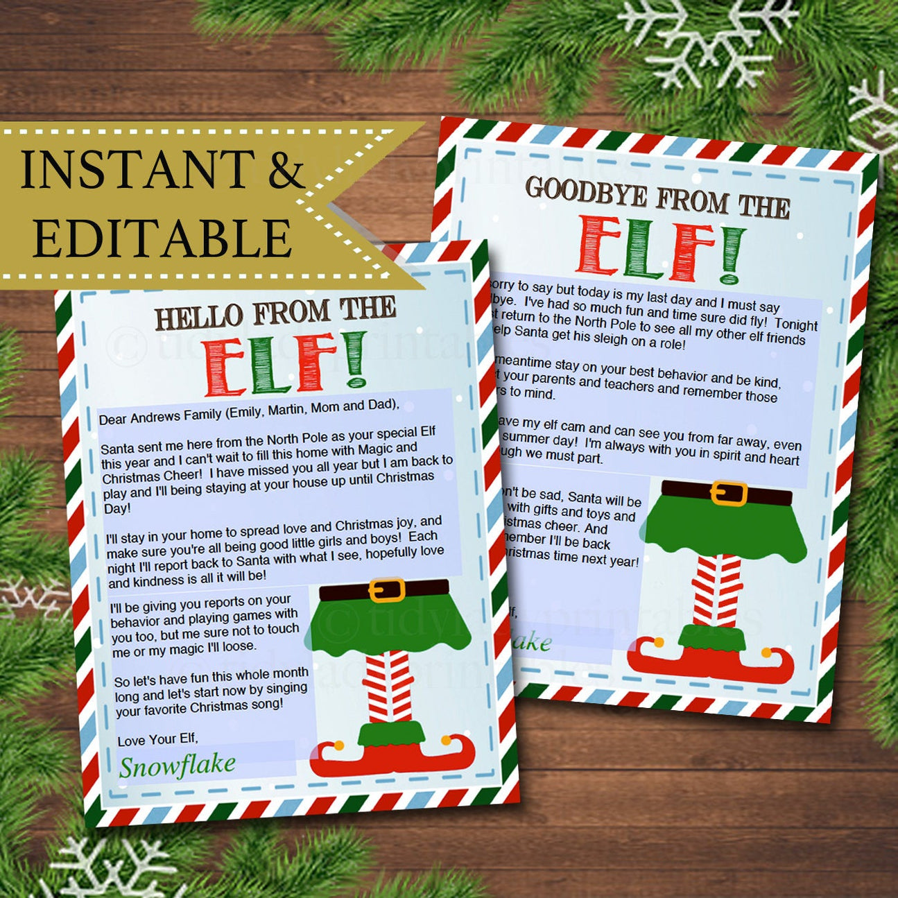 Goodbye from the Elf, Hello from the Elf Letter — TidyLady Printables