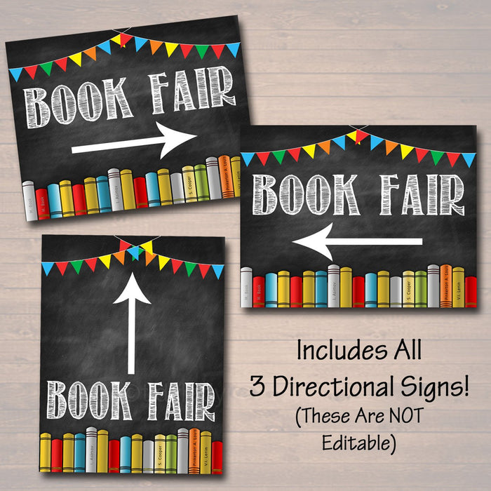 Book Fair Flyer With Matching Directional Signs - Editable Template
