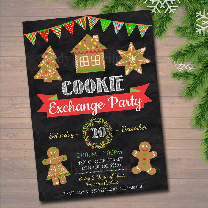 Christmas Cookie Exchange Invitation, Cookie Swap, Christmas Cookie Decorating Party Invitation, Christmas Party Holiday Invite