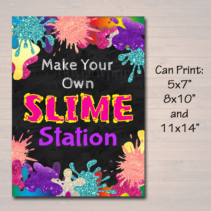 Slime Party Decorations Instant Download Slime Birthday Party