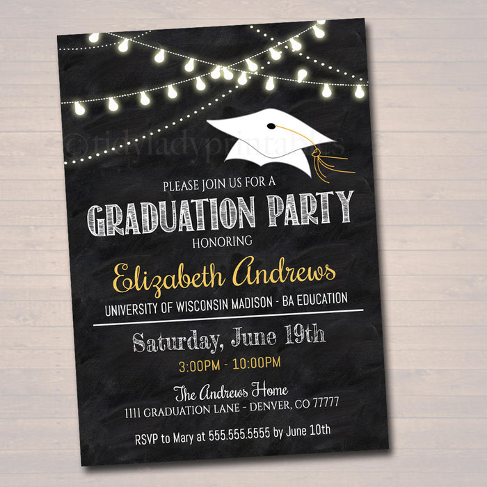 Graduation Invitation, Chalkboard Printable, College Graduate, Grad Party Invite, High School Senior Graduate Graduation Invitation, Chalkboard Printable, College Graduate, Grad Party Invite, High School Senior Graduate