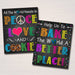 Printable Cookie Booth Sign Set, Bake the World a Better Place, Peace Love and Cookies, Digital Cookie Donate Drop Banner INSTANT DOWNLOAD