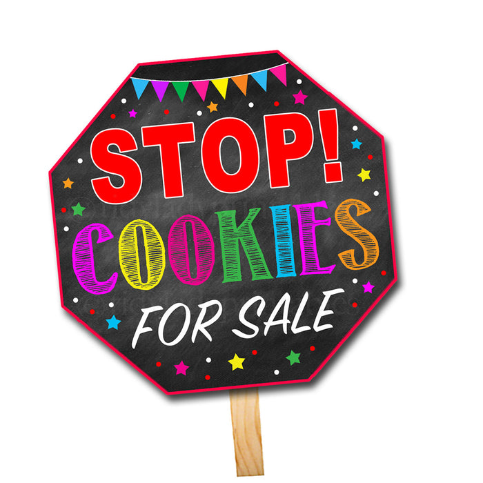 Cookie Booth Stop Sign, Stop Cookies Sold Here, Printable Cookie Drop Banner, Cookie Booth Sales Poster, INSTANT DOWNLOAD Fundraiser Booth