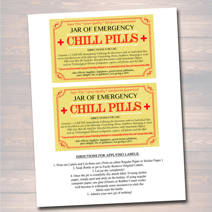 Chill Pill Label | TidyLady Printables chill-pill-label-tidylady-printables