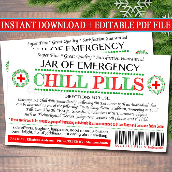 chill-pill-label-tidylady-printables for Chill Pill Label Printable Free Chill Pill Label | TidyLady Printables for Chill Pill Label Printable Free