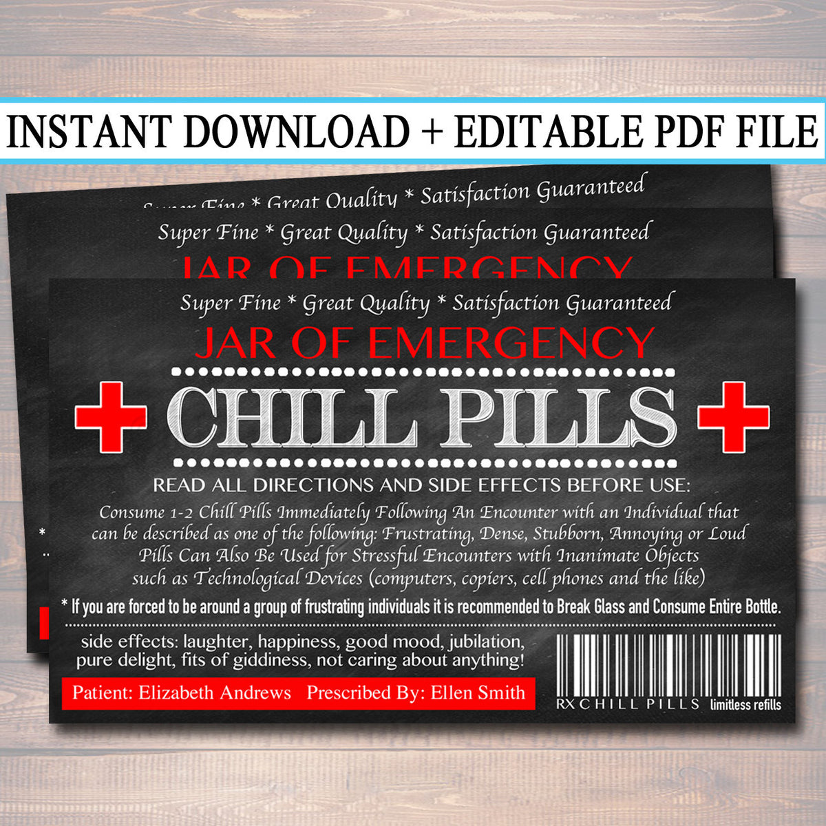 Chill Pill Label | TidyLady Printables