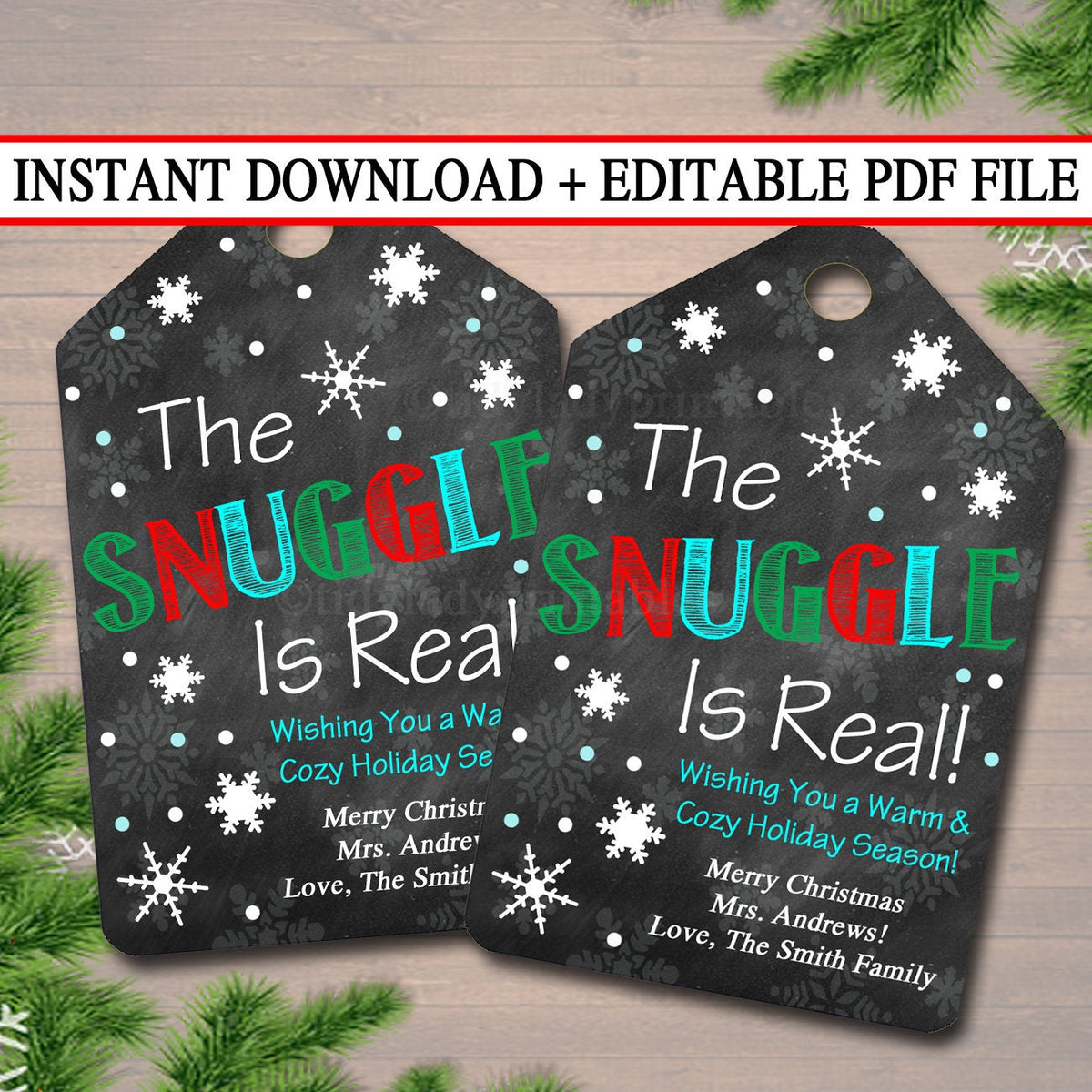 The Snuggle Is Real - Printable Gift Tags | TidyLady Printables