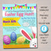 EDITABLE Easter Egg Hunt Flyer, Printable Invite Easter Party Invitation, pto pta Church Community Kids Easter Bunny Event, INSTANT DOWNLOAD