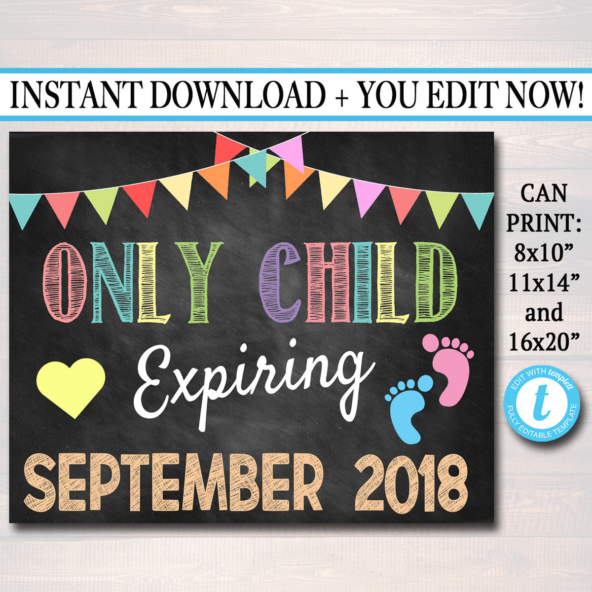 Custom Sibling Pregnancy Announcement, Printable Chalkboard Poster, Sibling  Pregancy Reveal, Sibling Photo Prop, Only Child Expiring Sign, image size:1200x1200