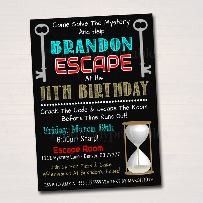 Escape Room Birthday Invitation, Boy Mystery Clue Spy Birthday Detecti — TidyLady Printables escape-room-birthday-invitation-boy-mystery-clue-spy-birthday-detecti-tidylady-printables